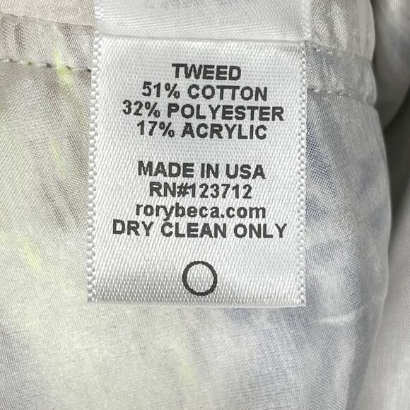 Rory Beca Costa Tweed Striped Shorts Tupac Yellow Blue Size Medium NWT - Picture 9 of 11